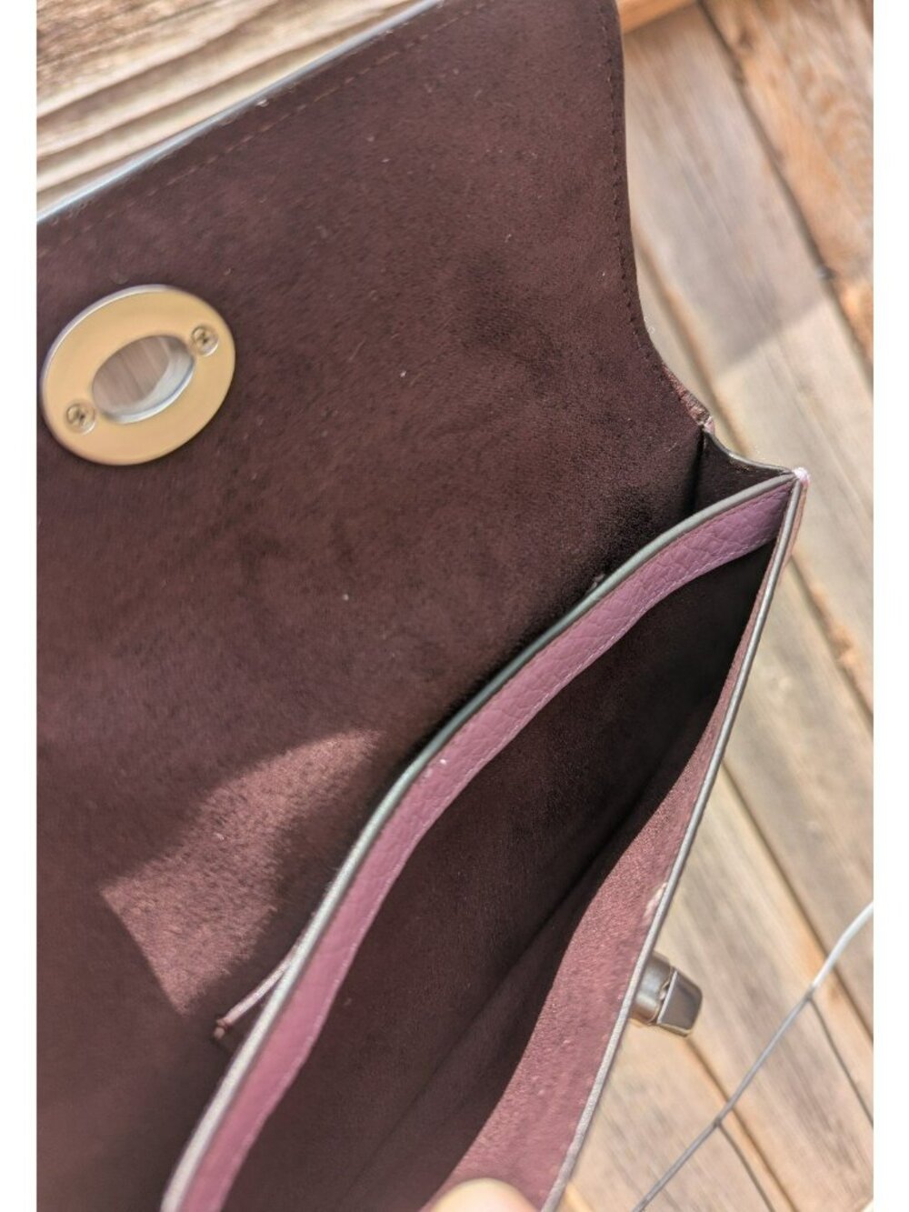 Coach Originals Pebbled Leather Turn Lock Wallet Violet Orchid Silver - Picture 9 of 12